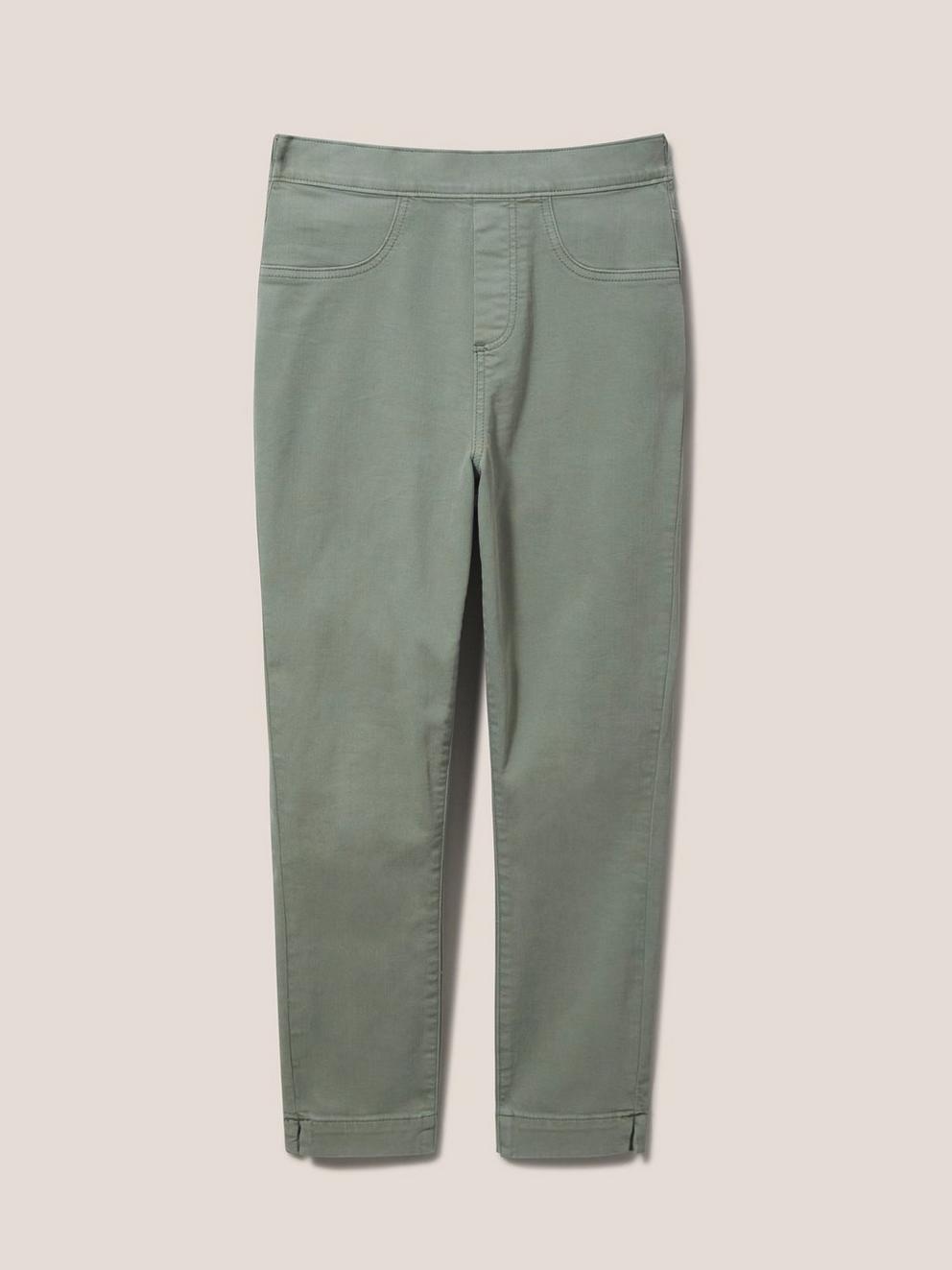Janey Cropped Jegging in LGT GREEN - FLAT FRONT