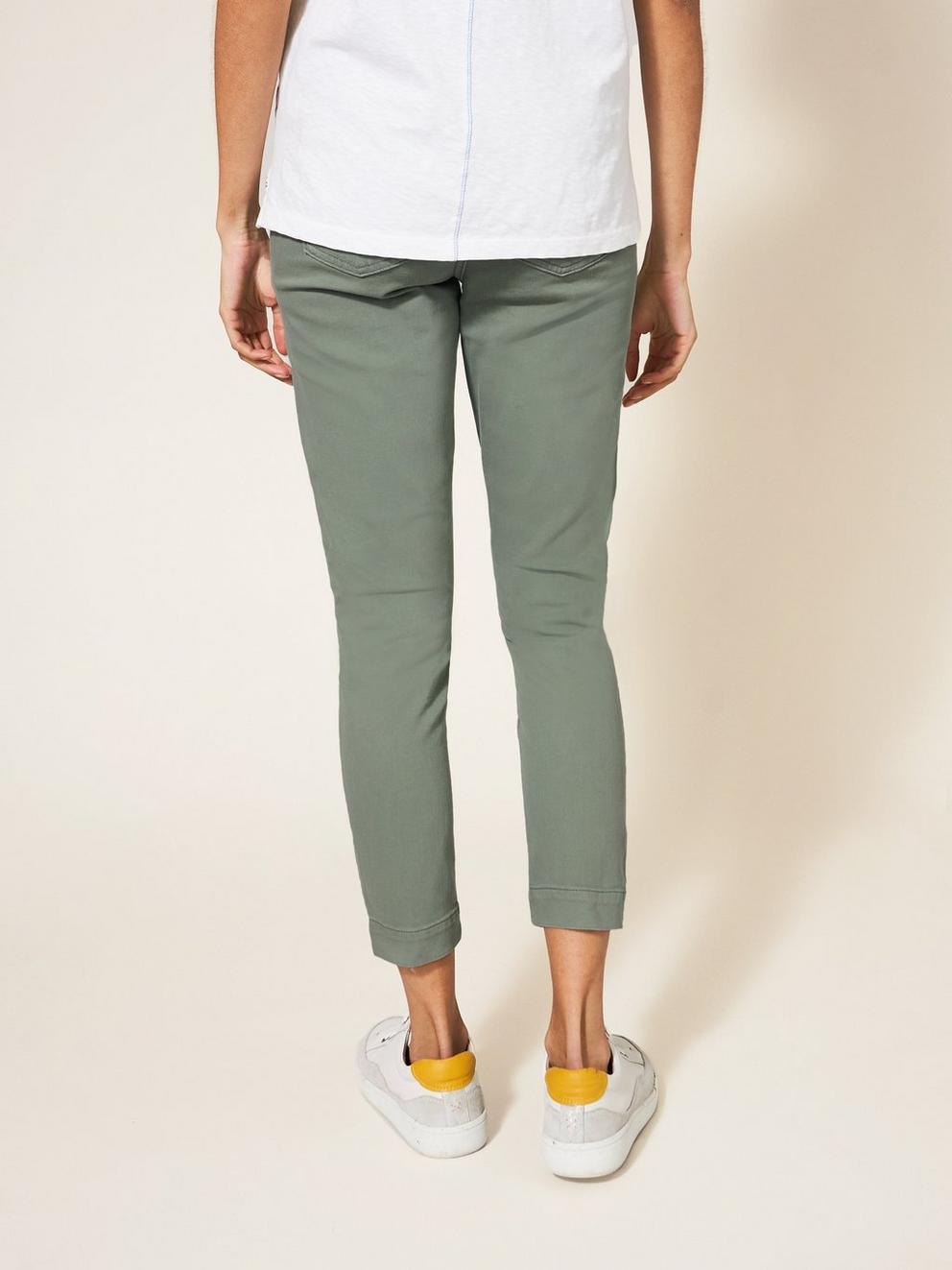 Janey Cropped Jegging in LGT GREEN - MODEL BACK
