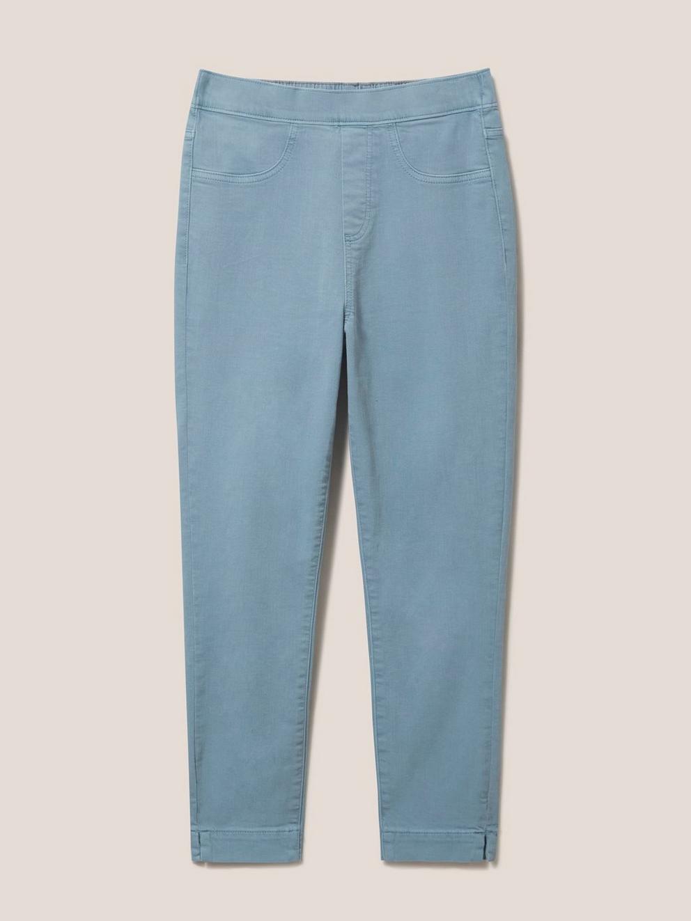 Janey Cropped Jegging in MID TEAL - FLAT FRONT