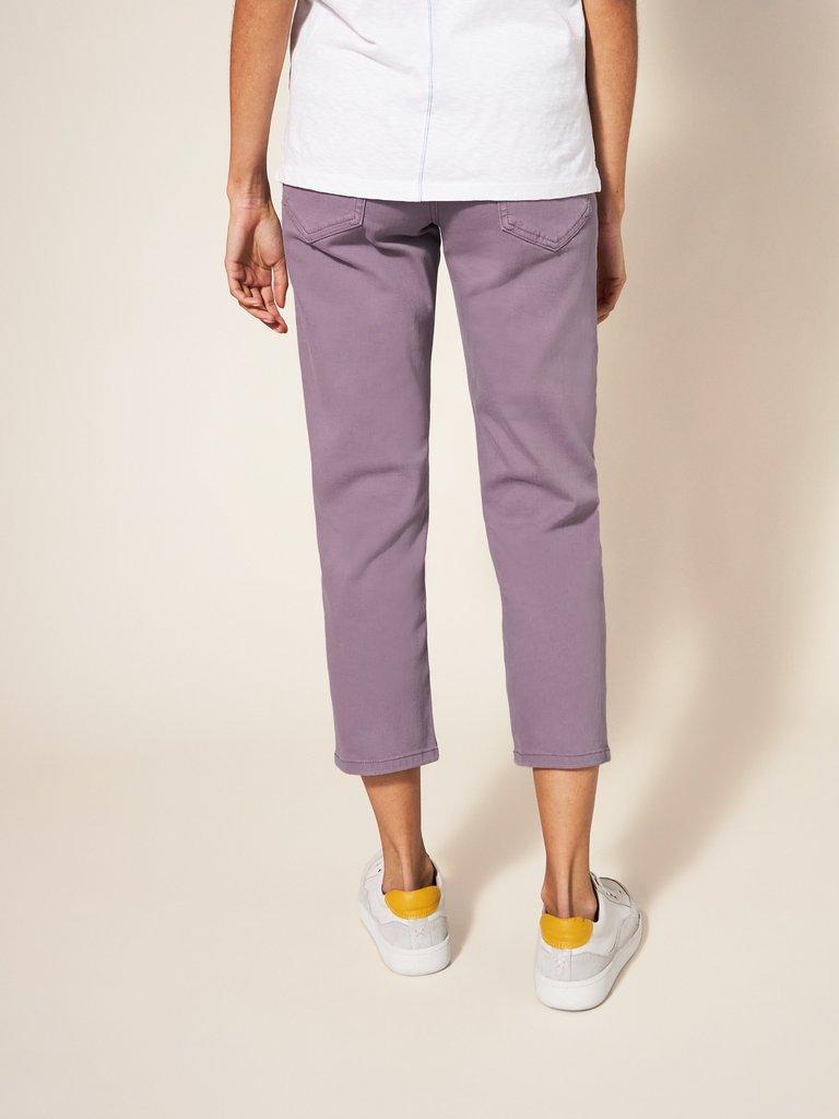 Blake Straight Crop Jeans in DUS PURPLE - MODEL BACK