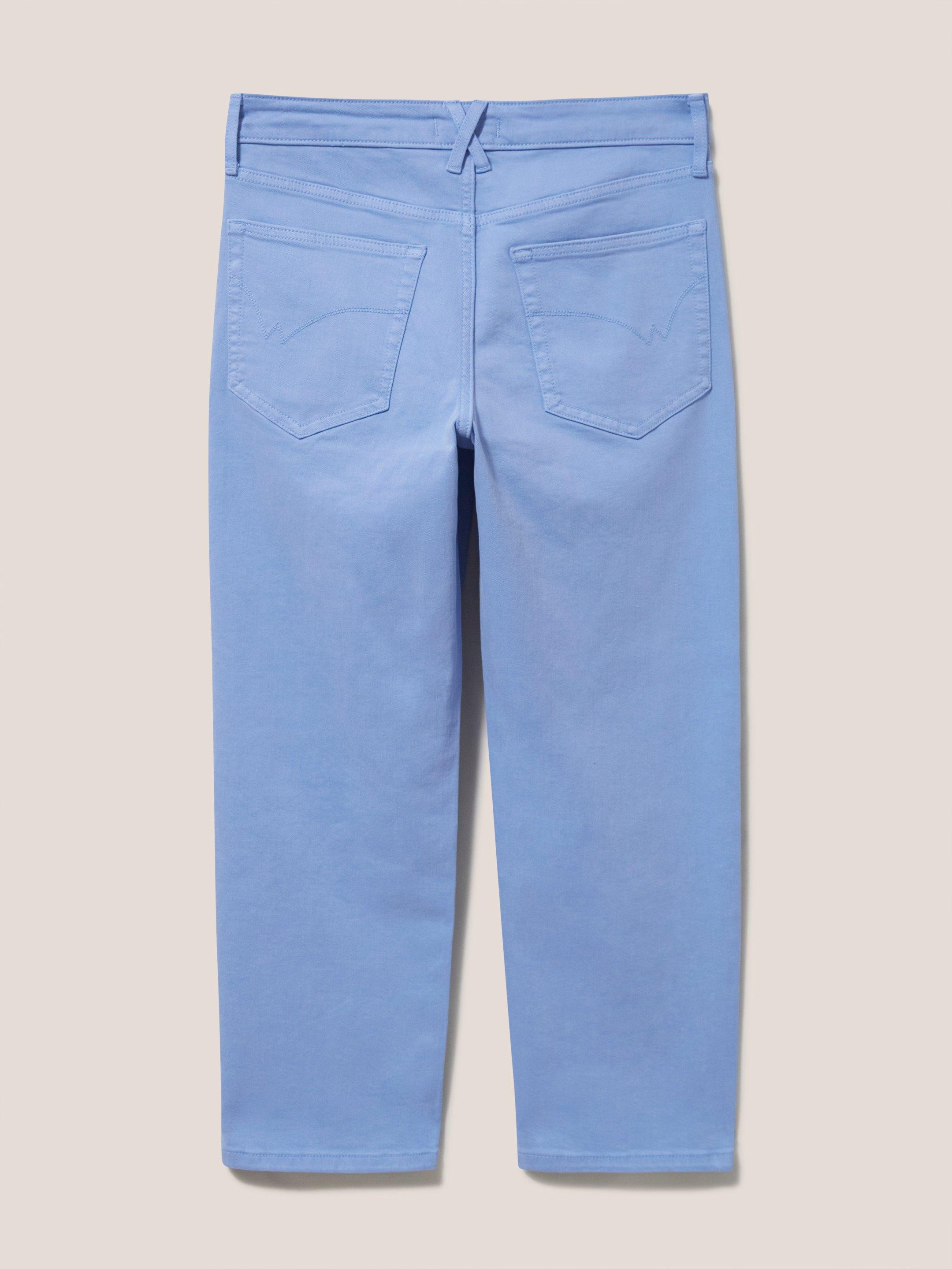 Blake Straight Crop Jeans in MID BLUE - FLAT BACK