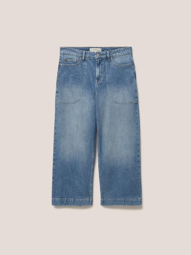 Tia Wide Leg Crop Jeans in LGT DENIM - FLAT FRONT