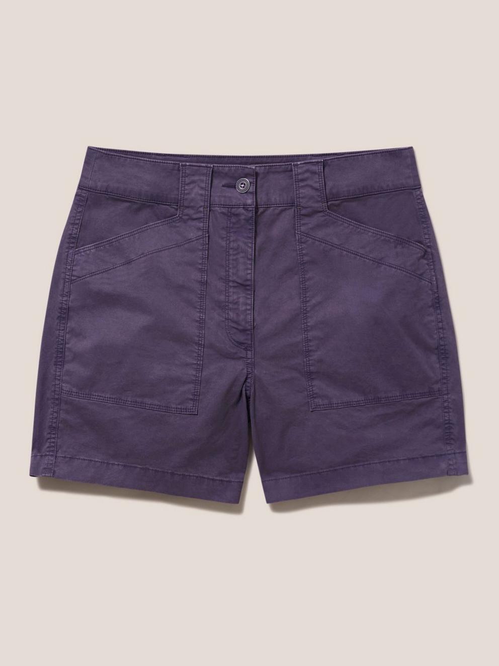 Tessa Chino Shorts in DUS PURPLE - FLAT FRONT