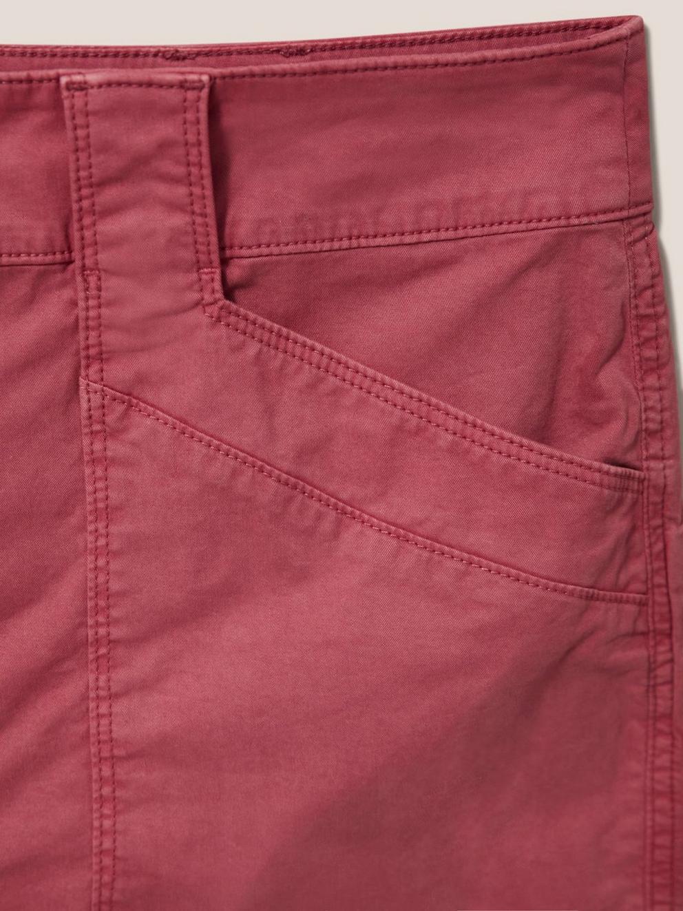 Tessa Chino Shorts in MID PINK - FLAT DETAIL