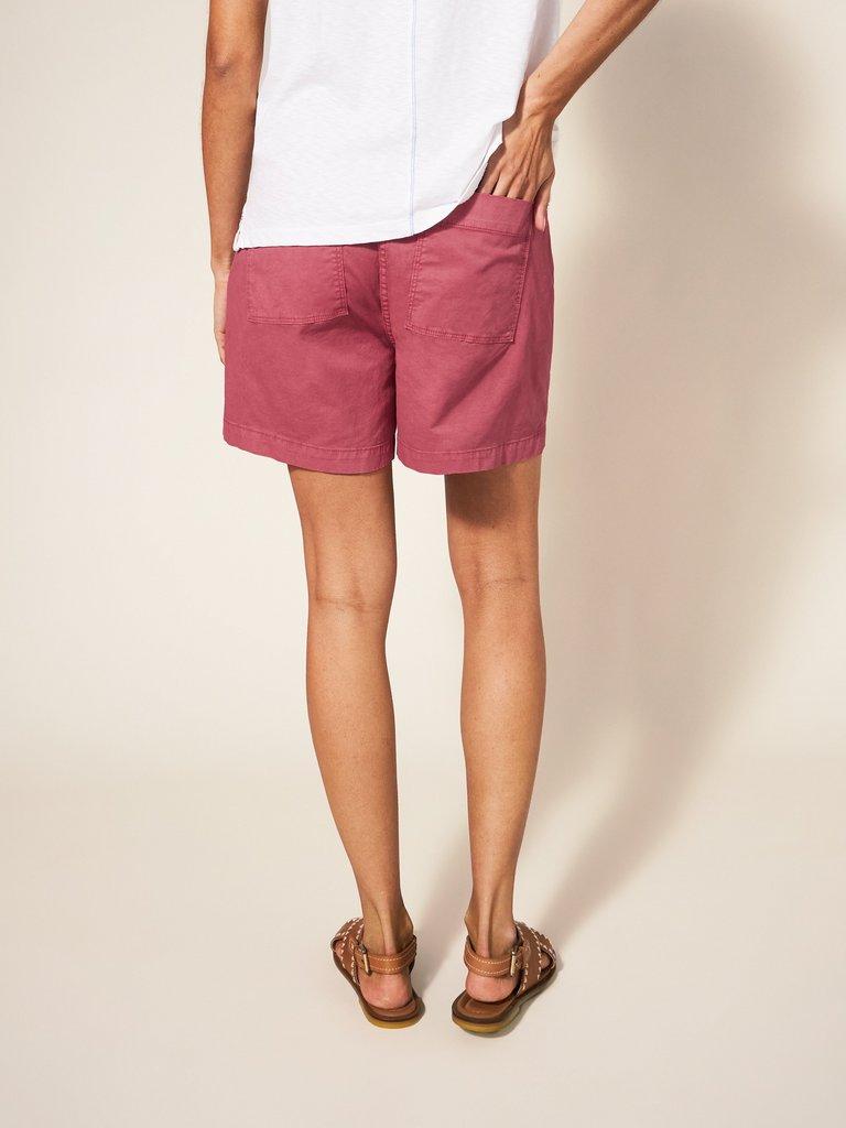 Tessa Chino Shorts in MID PINK - MODEL BACK