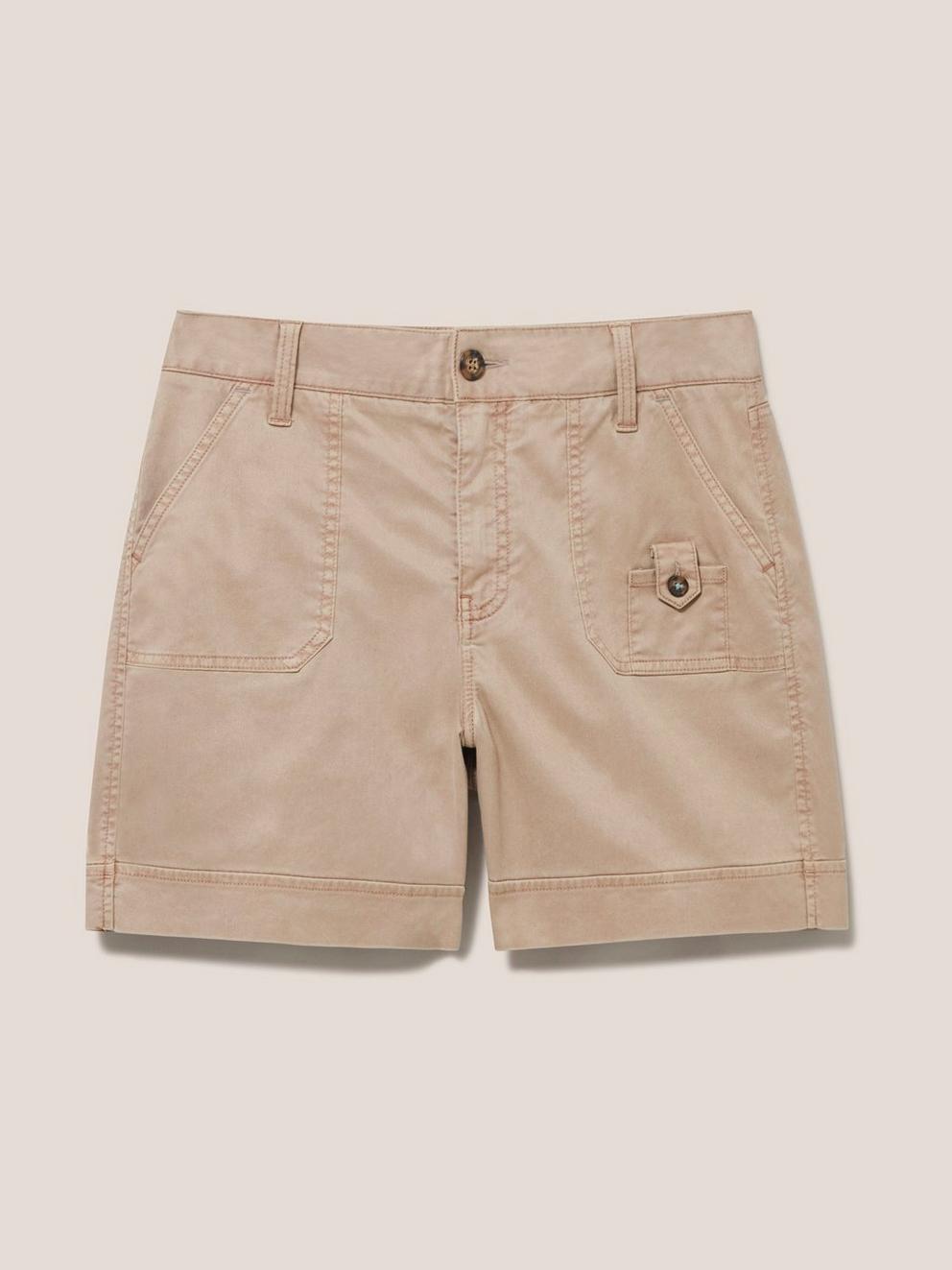 Mollie Combat Shorts in DK NAT - FLAT FRONT