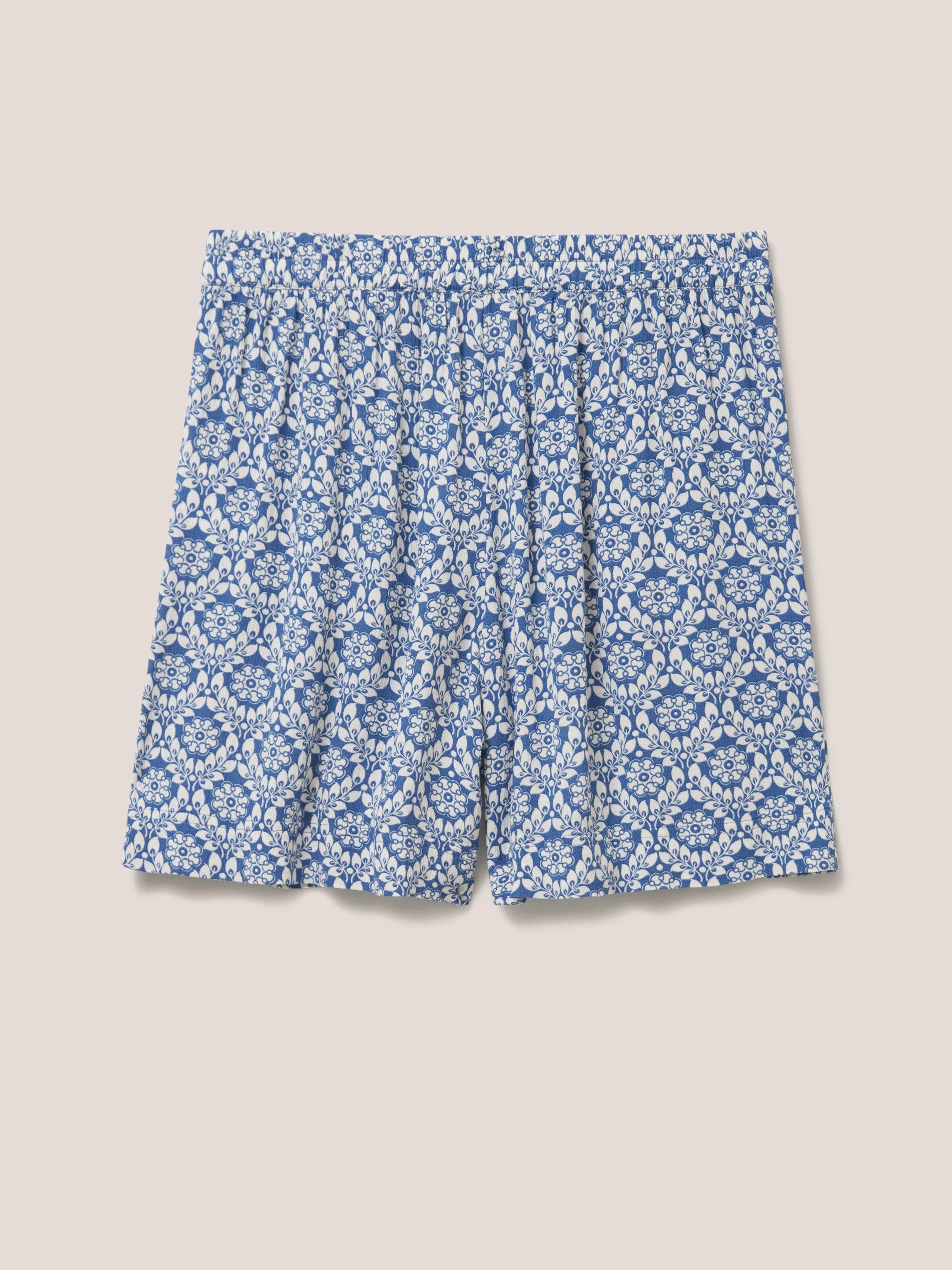 Matilda Crinkle Shorts in BLUE MLT - FLAT BACK