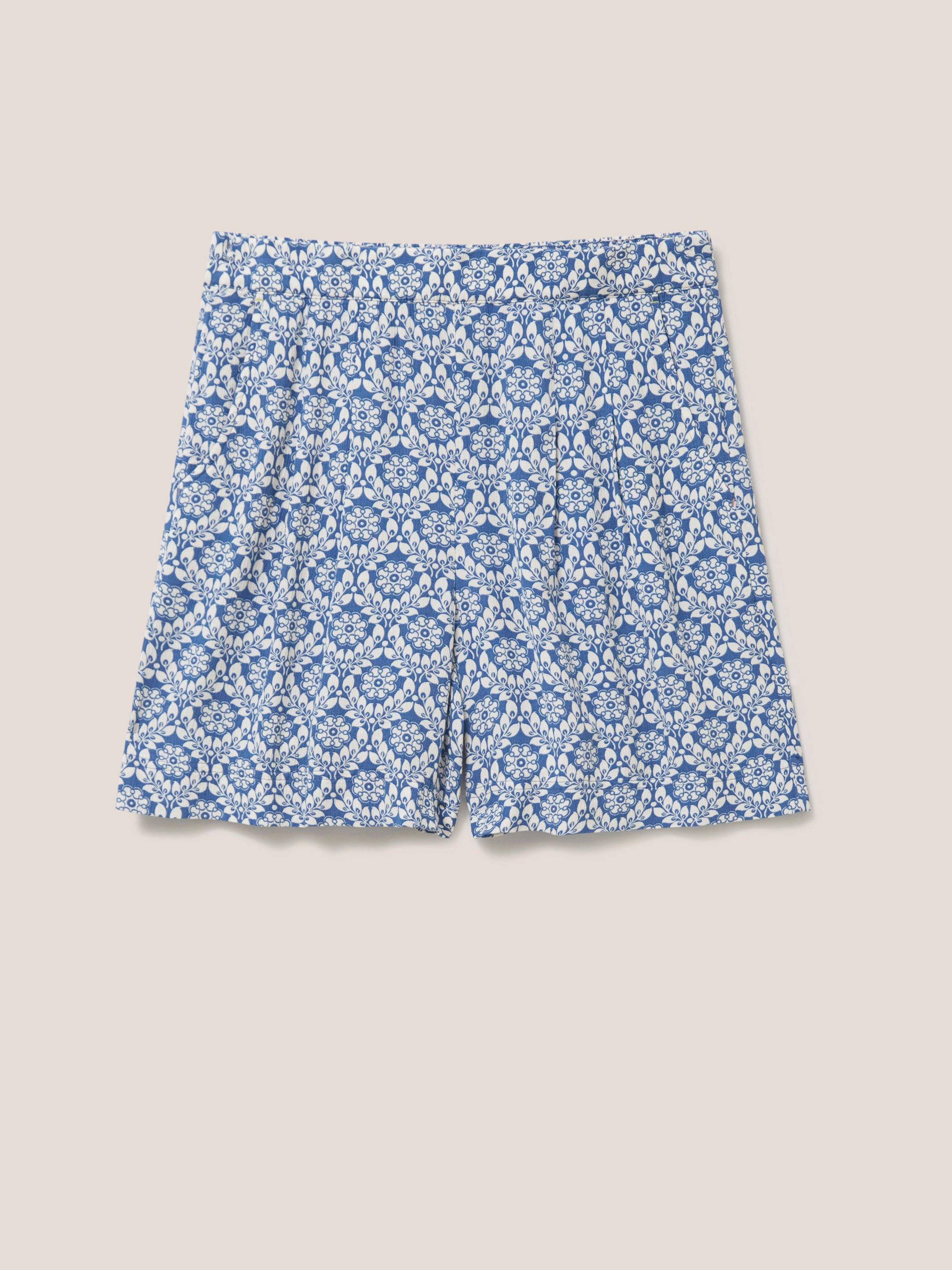 Matilda Crinkle Shorts in BLUE MLT - FLAT FRONT