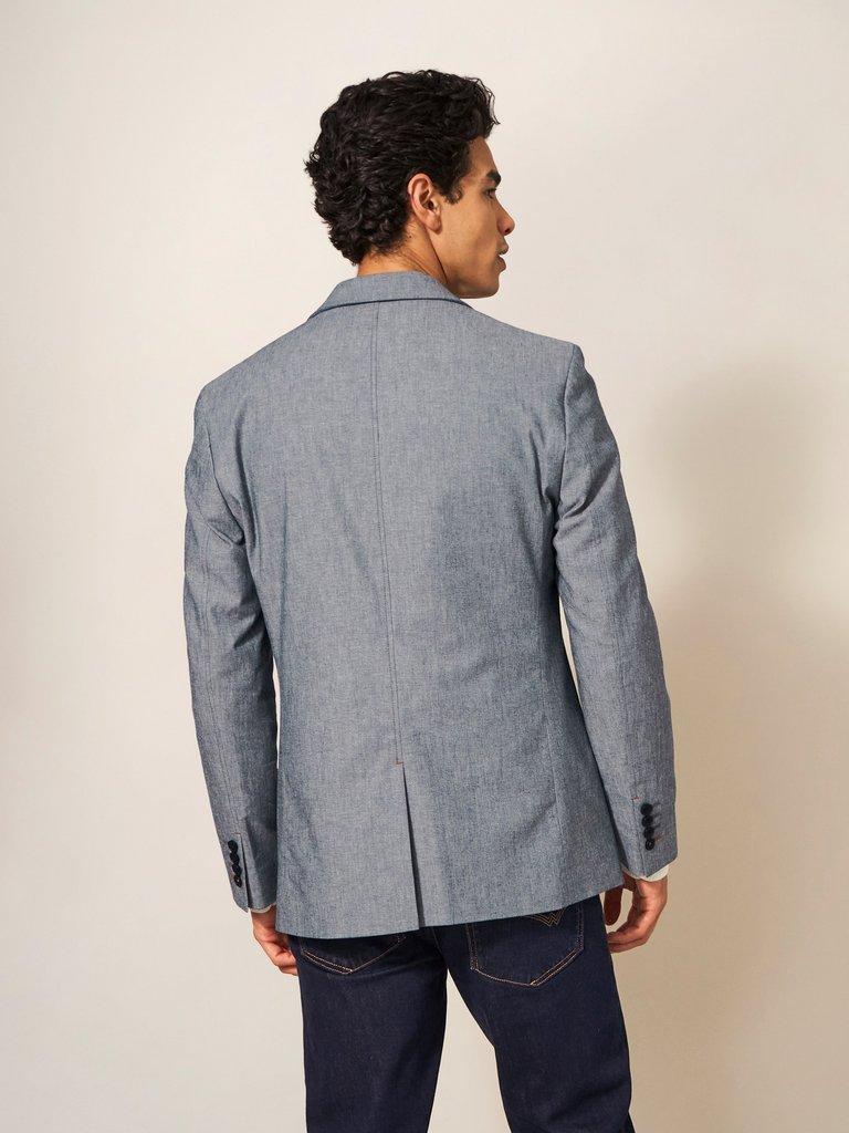 Heath Chambray Blazer in CHAMB BLUE - MODEL BACK