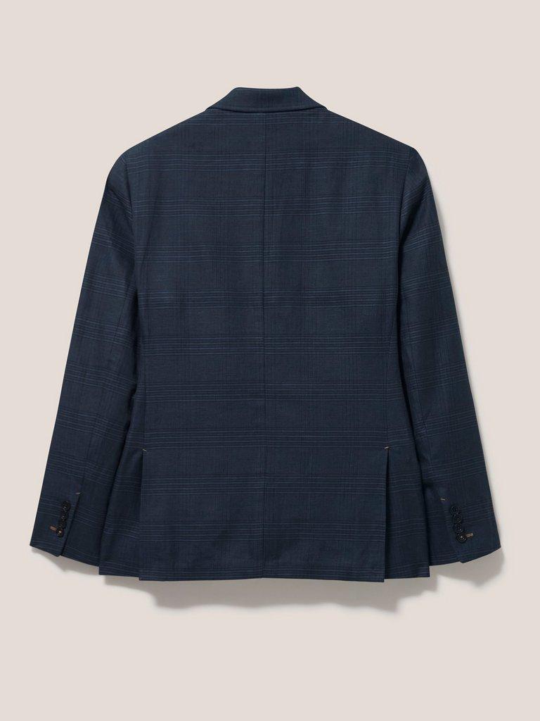 Harrison Check Blazer in DEEP BLUE - FLAT BACK