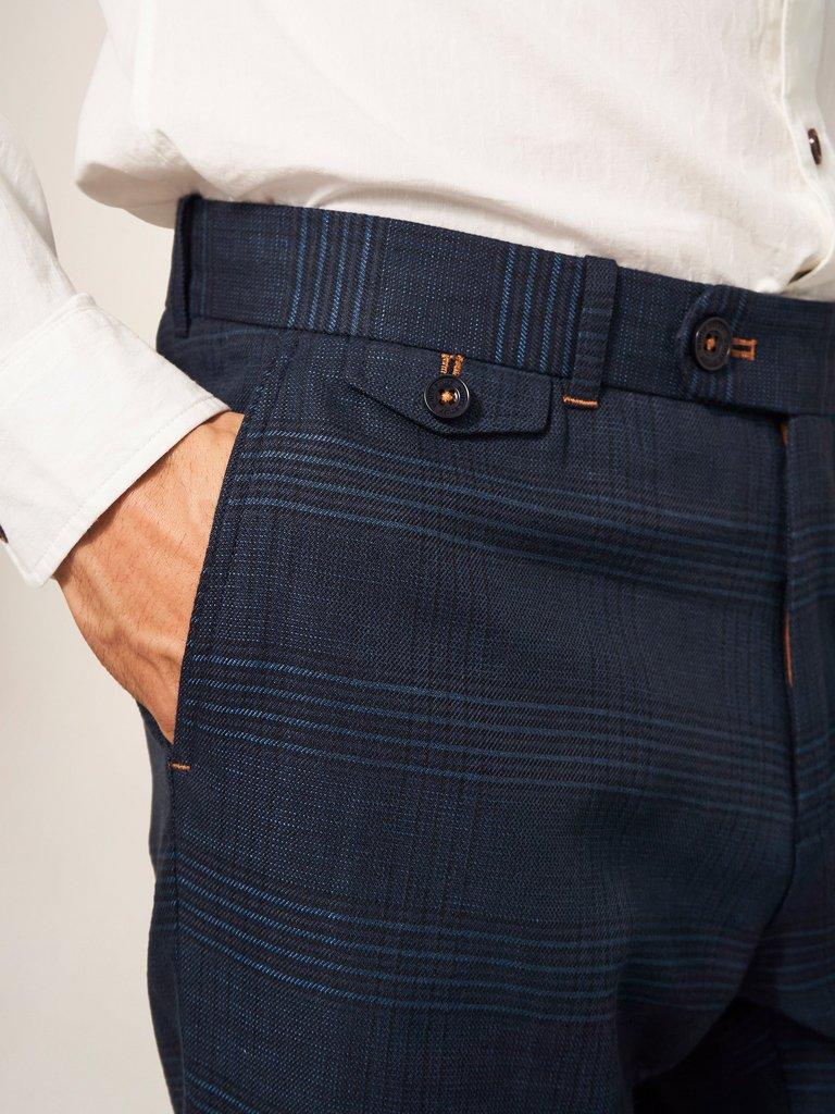 Harrison Check Trouser in DEEP BLUE | White Stuff