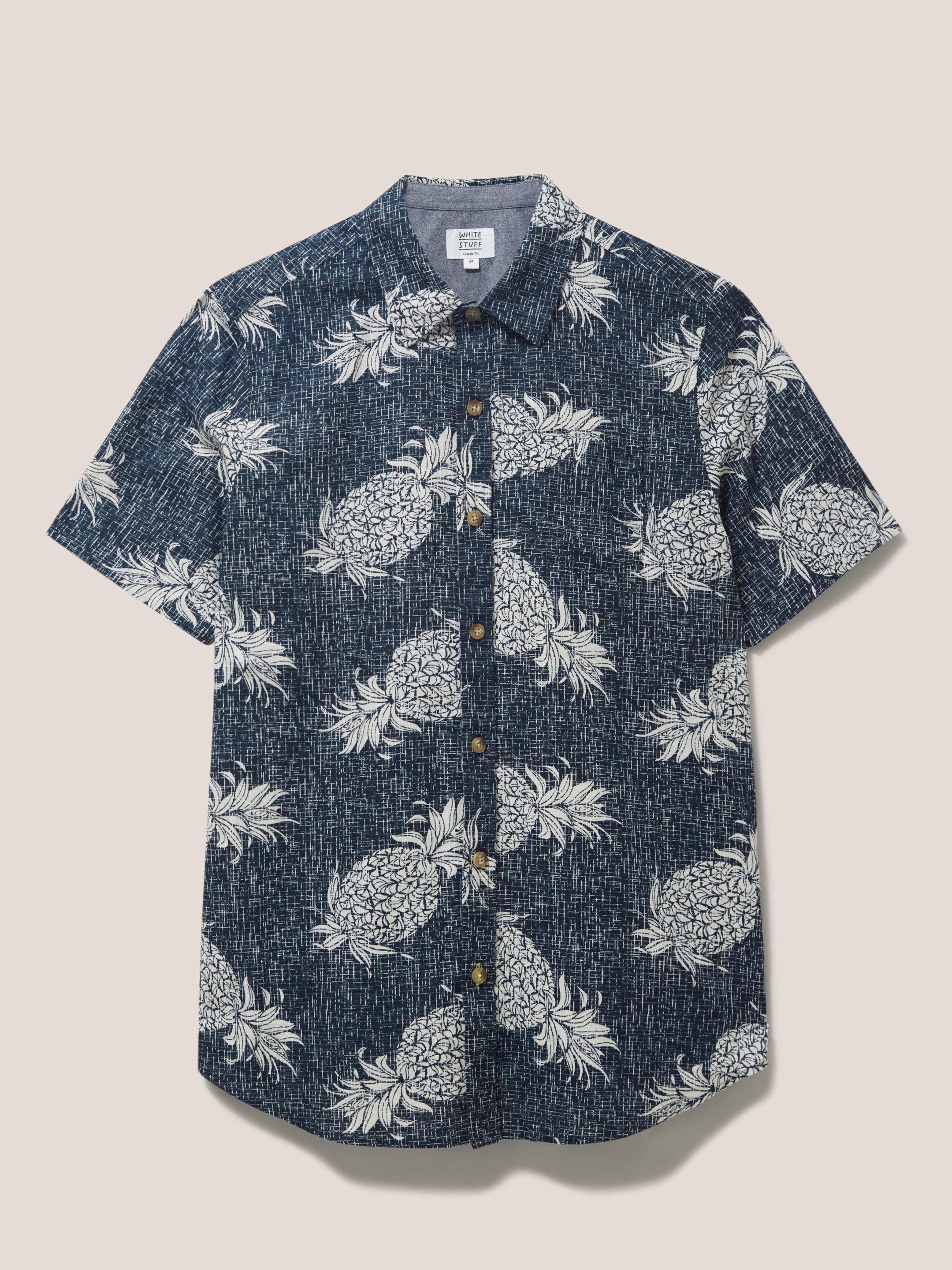 Penare Pineapple PR SS Shirt in DARK NAVY - FLAT FRONT