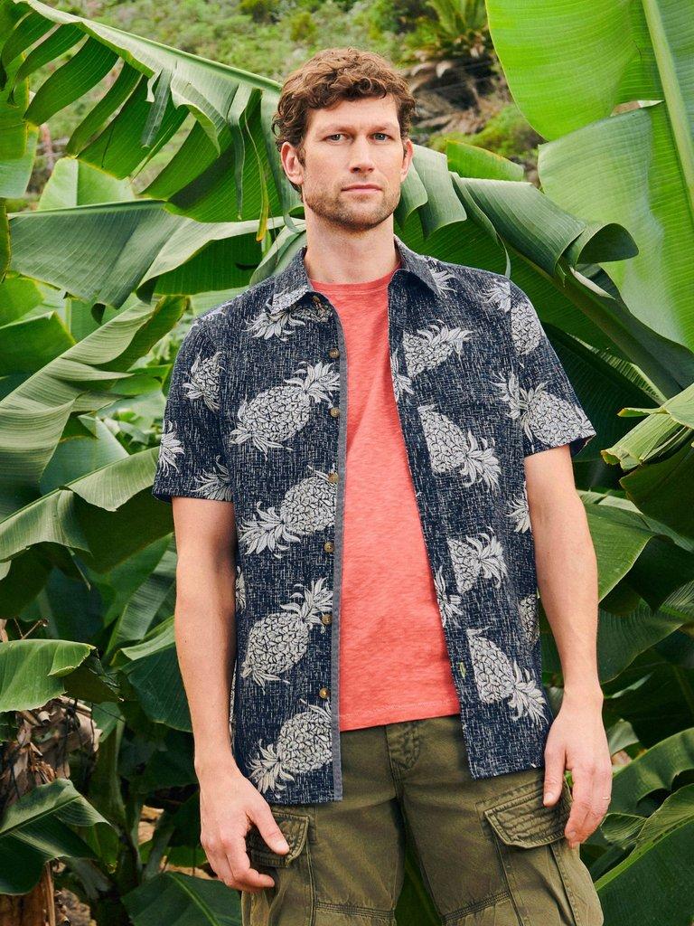 Penare Pineapple PR SS Shirt in DARK NAVY - MIXED