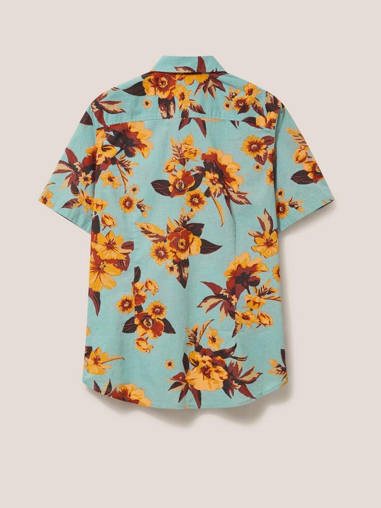 Floral Printed Slim Fit Shirt in MINT GREEN - FLAT BACK