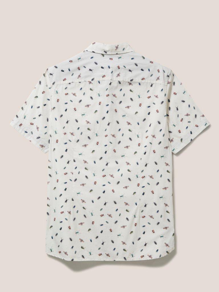 Insect Printed Slim Fit Shirt in WHITE MLT - FLAT BACK