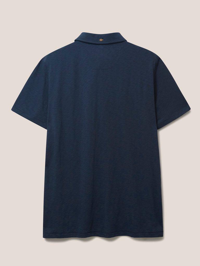 Abersoch Short Sleeve Polo in DARK NAVY - FLAT BACK