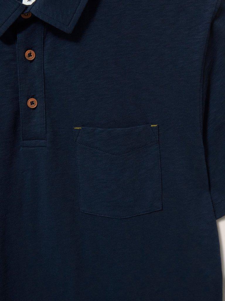 Abersoch Short Sleeve Polo in DARK NAVY - FLAT DETAIL