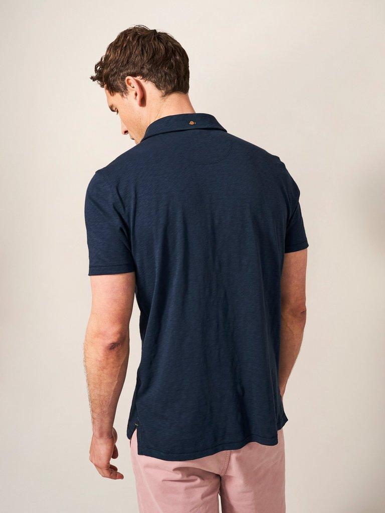 Abersoch Short Sleeve Polo in DARK NAVY - MODEL BACK