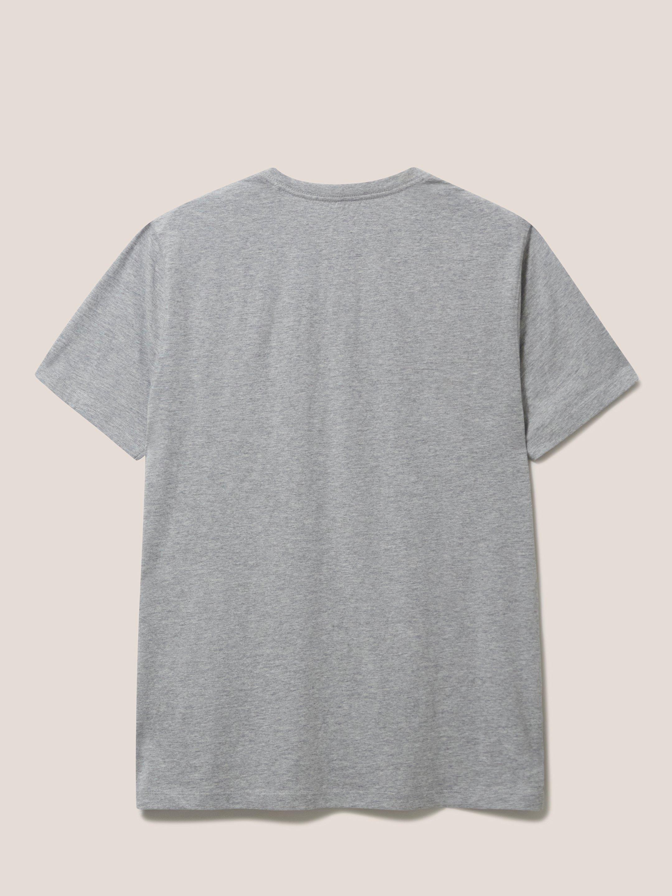 Sunset Surf Graphic Tee in GREY MARL - FLAT BACK