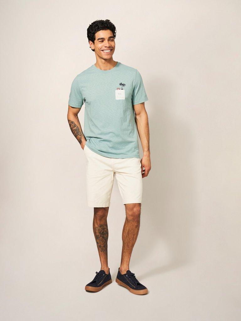 Escape Graphic Tee in MINT GREEN - MODEL DETAIL