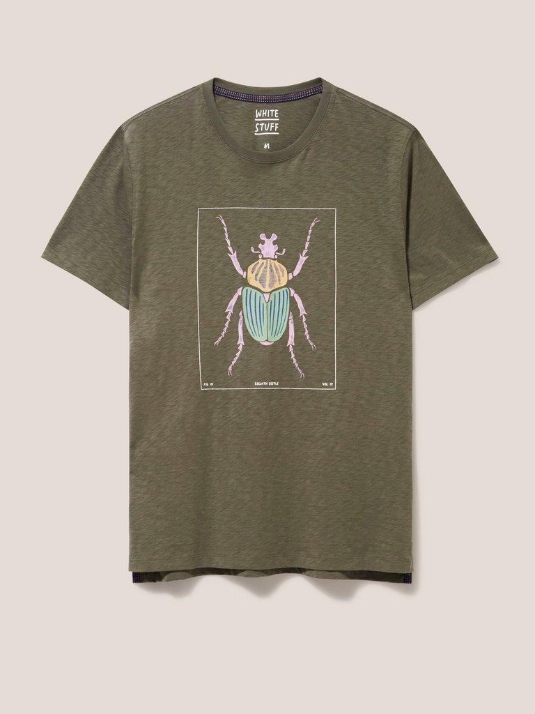 Goliath Beetle Graphic Tee in KHAKI GRN - FLAT FRONT