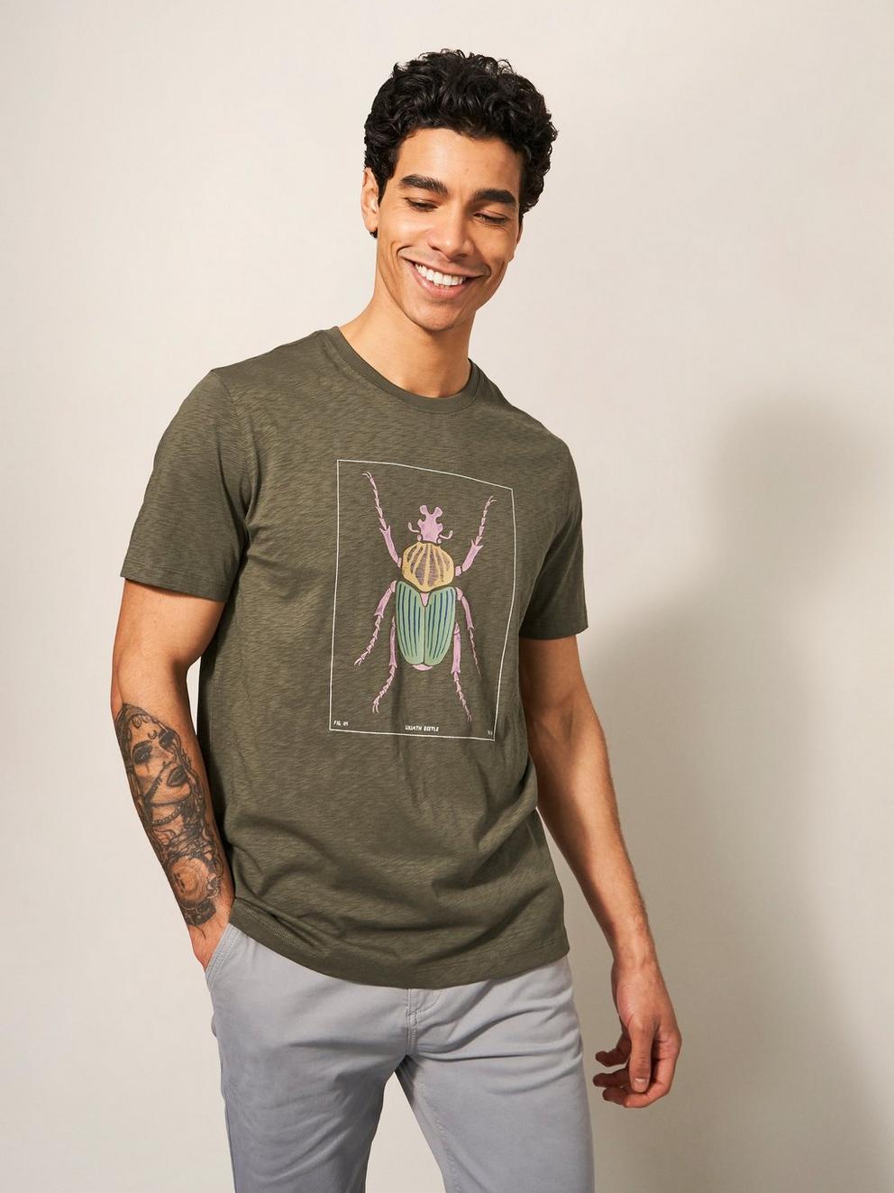 Goliath Beetle Graphic Tee in KHAKI GRN - LIFESTYLE