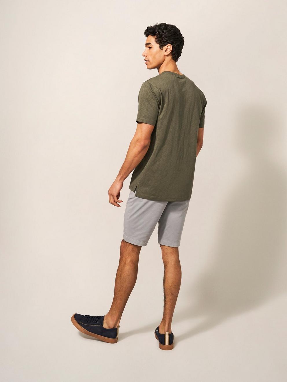 Goliath Beetle Graphic Tee in KHAKI GRN - MODEL BACK