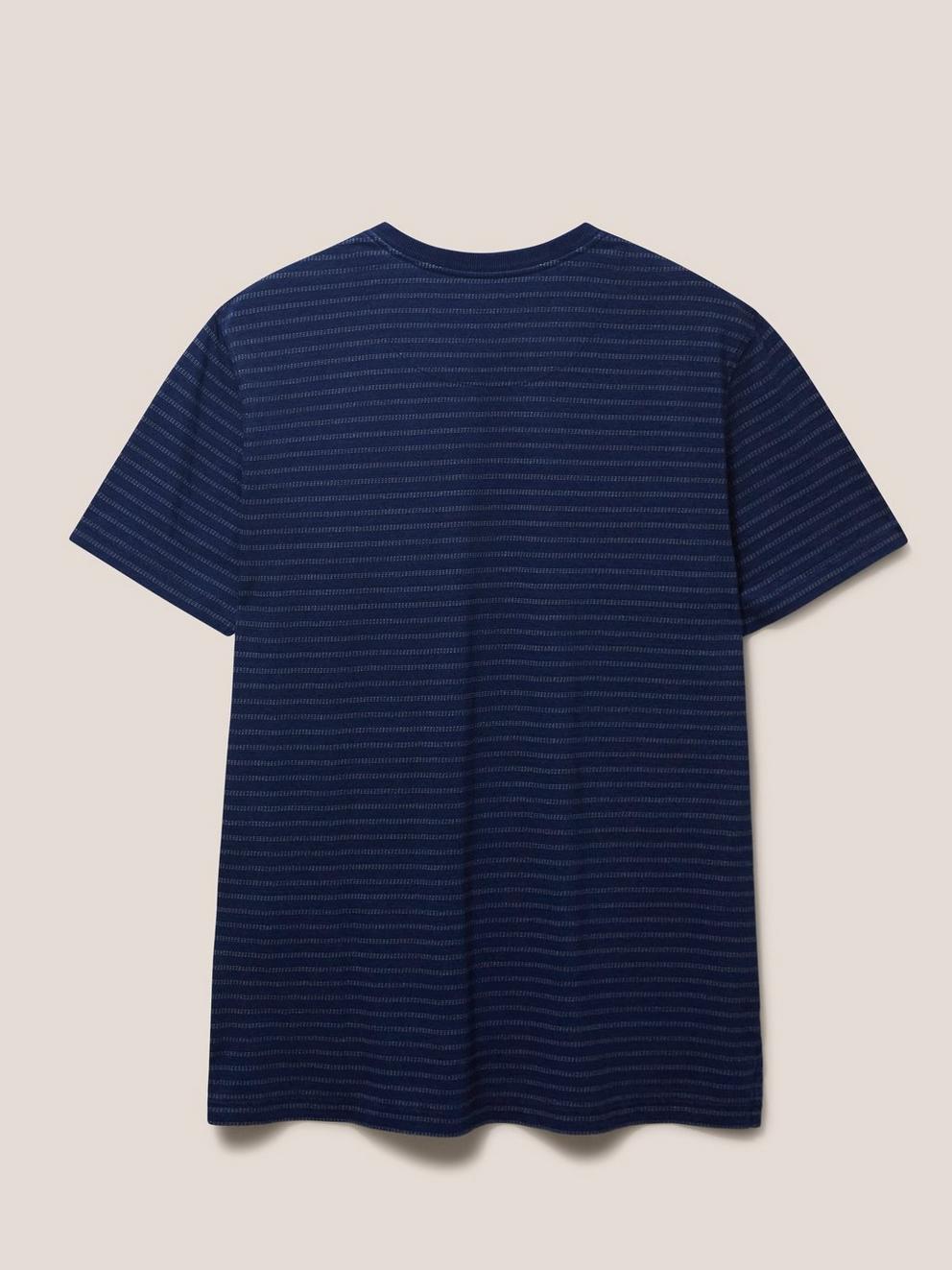 Interest Indigo Stripe Tee in INDIGO BLE - FLAT BACK