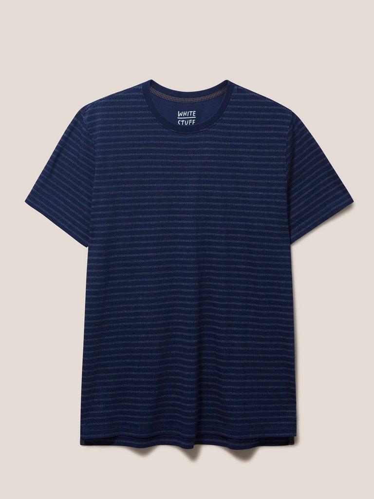 Interest Indigo Stripe Tee in INDIGO BLE - FLAT FRONT