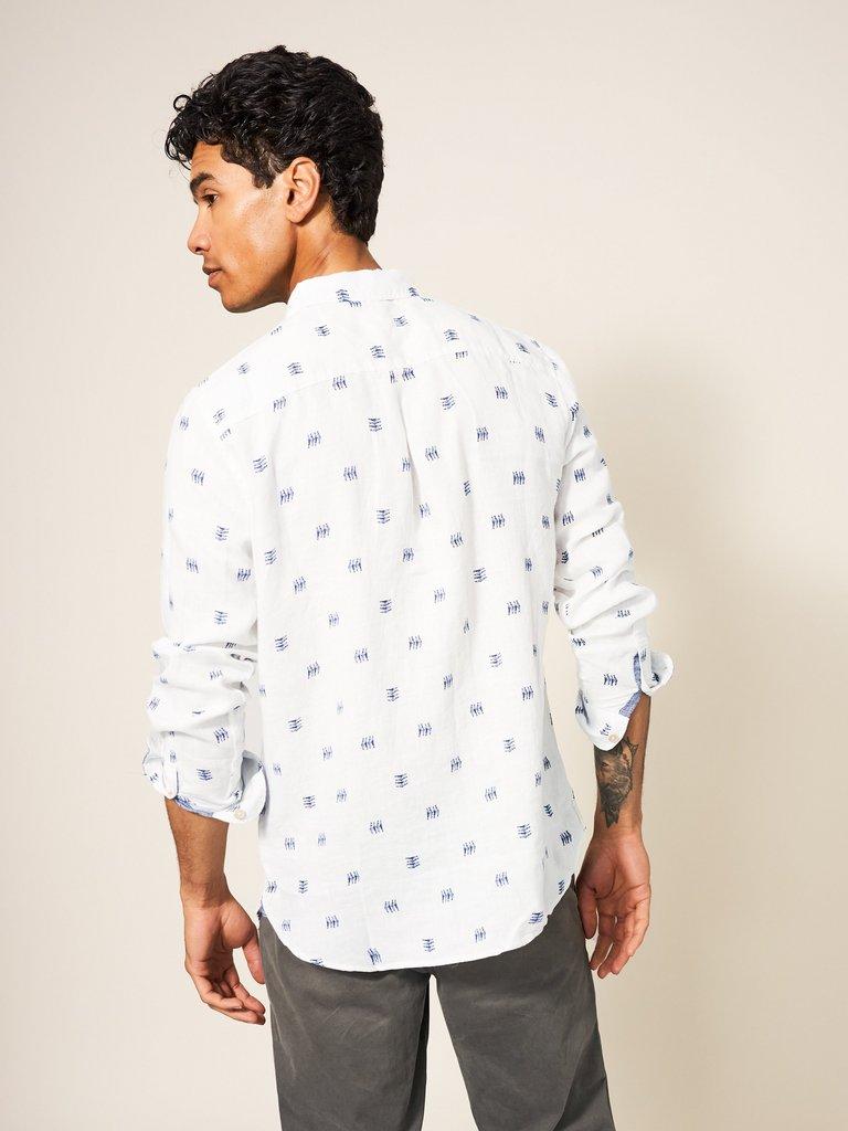 Pembroke Fish PR LS Shirt in WHITE MLT - MODEL BACK