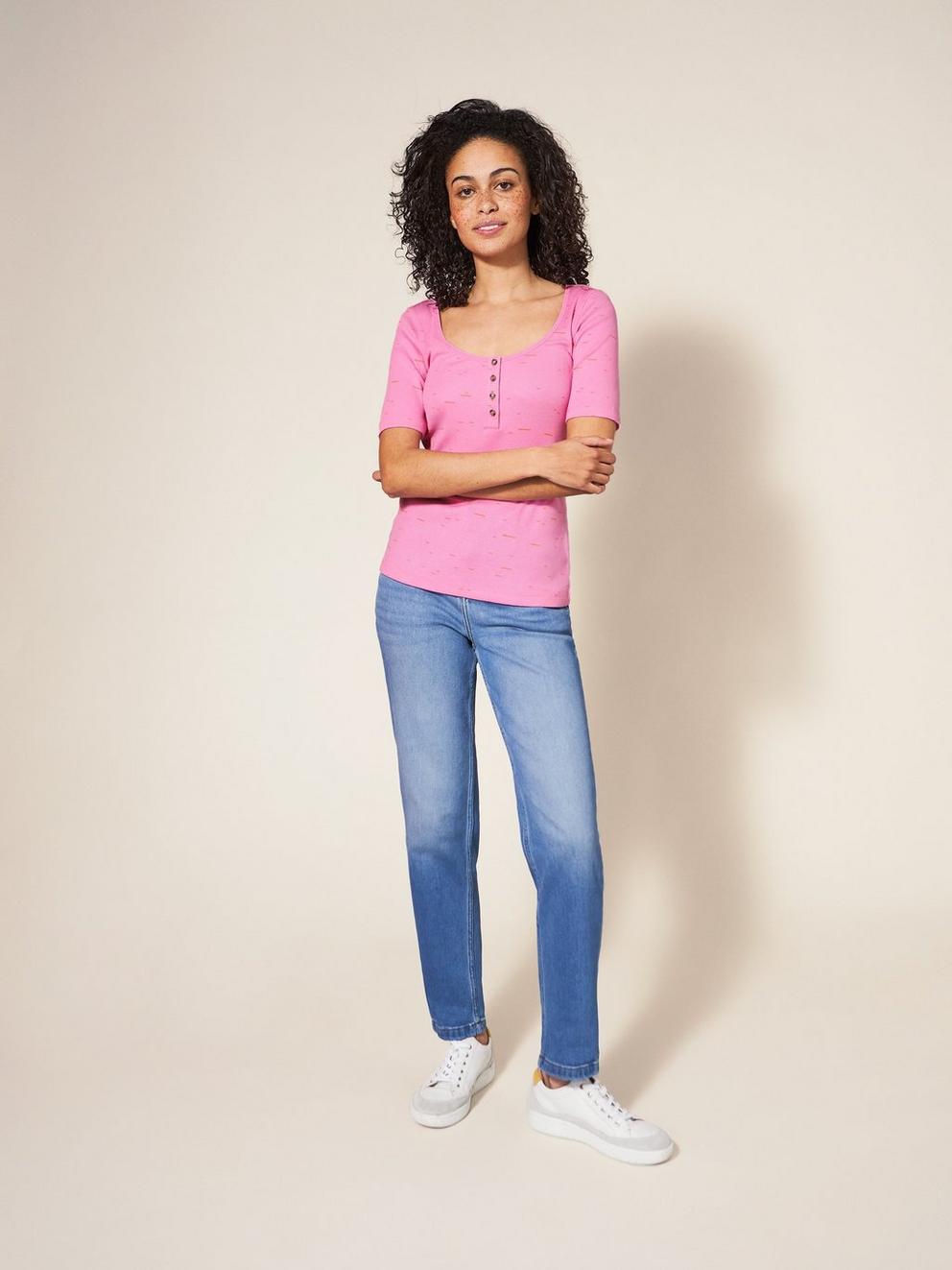 SHERBET TEE in PINK PR - MODEL FRONT