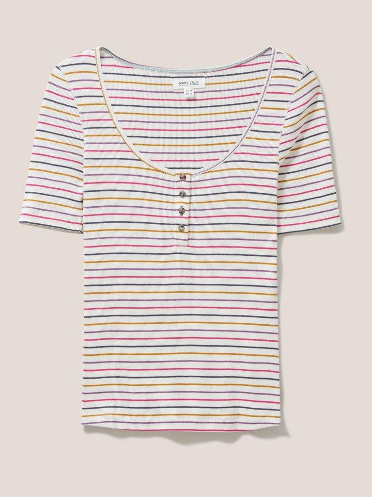 SHERBET TEE in WHITE MLT - FLAT FRONT