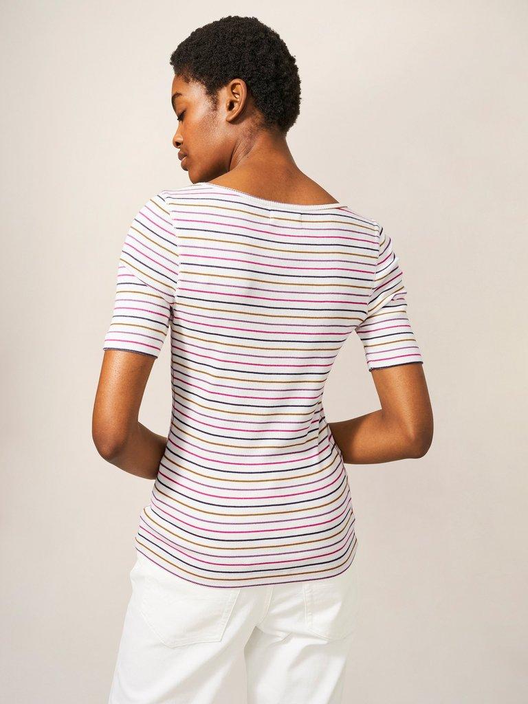 SHERBET TEE in WHITE MLT - MODEL BACK