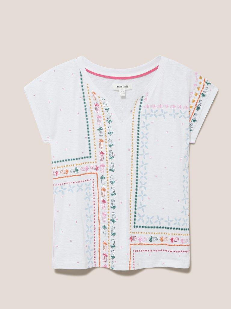 Nelly Print Teeshirt in WHITE PR - FLAT FRONT
