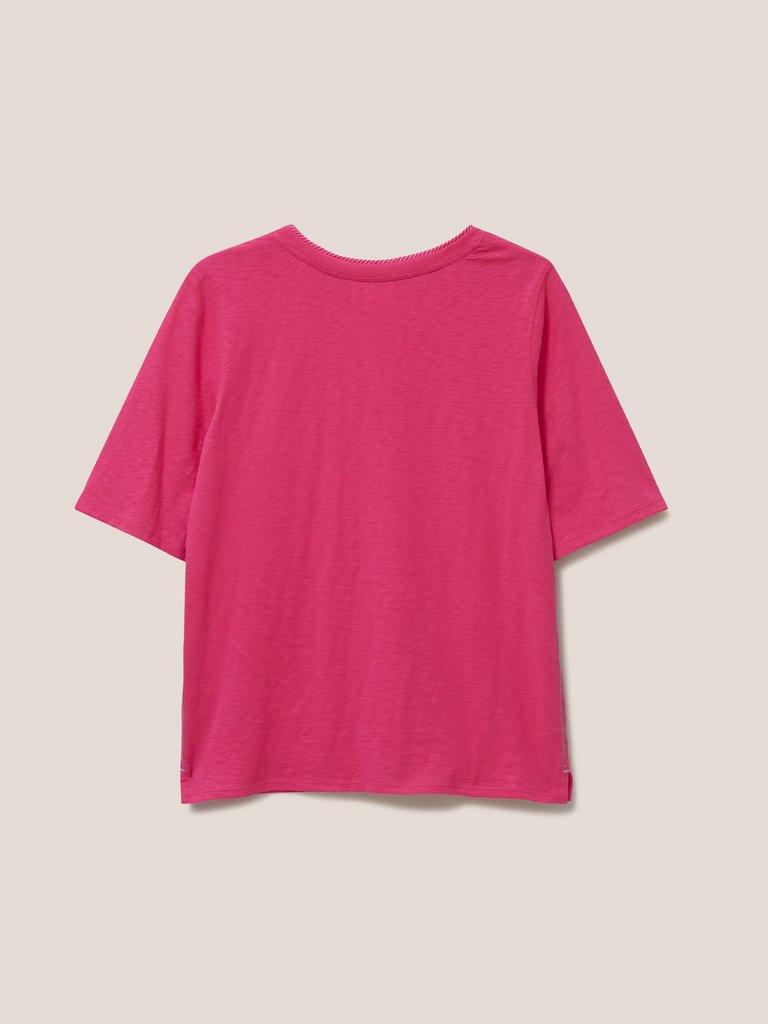Annabel Cotton Tee in BRT PINK - FLAT BACK