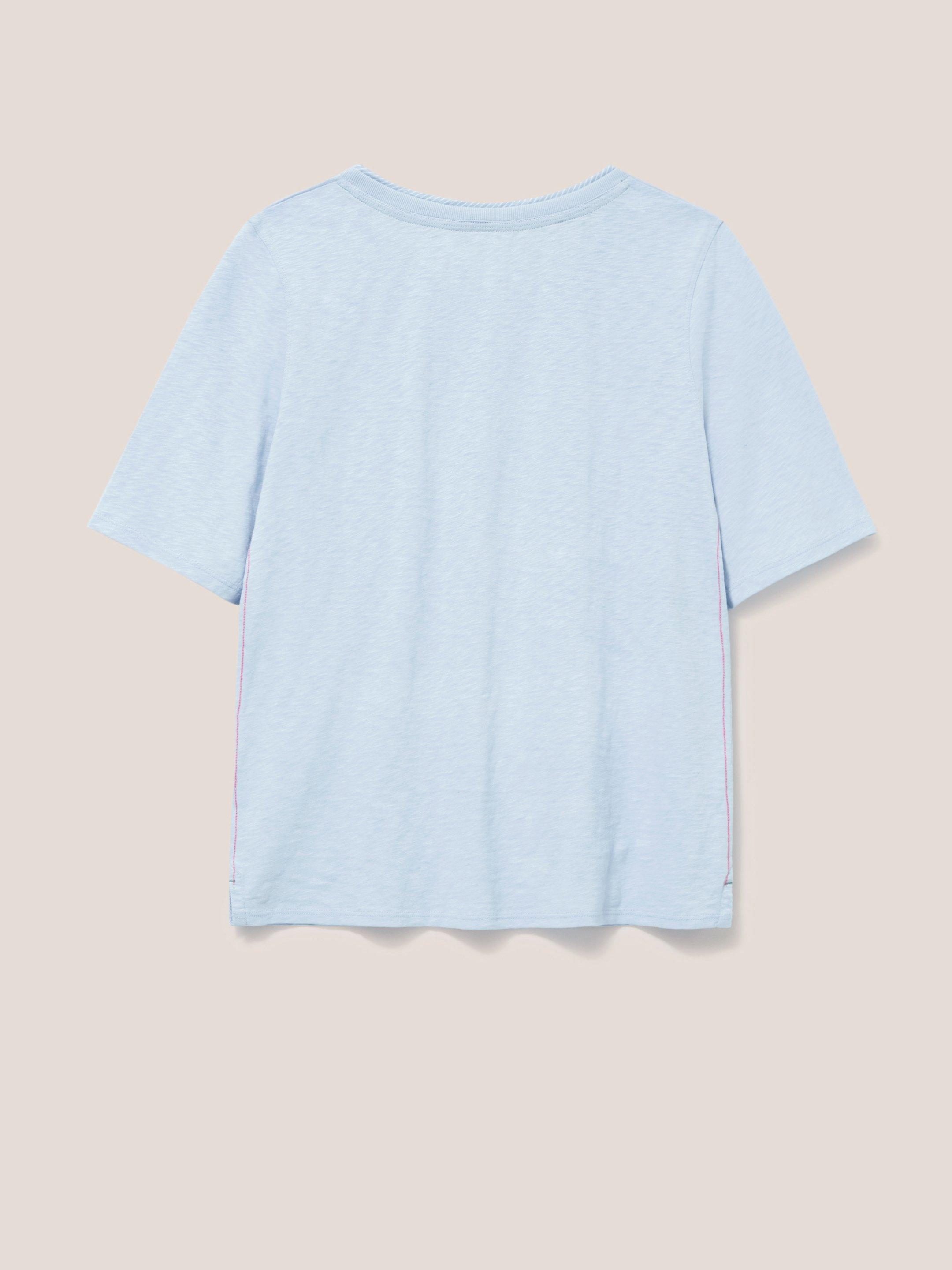 Annabel Fairtrade Cotton Tee in LGT BLUE - FLAT BACK
