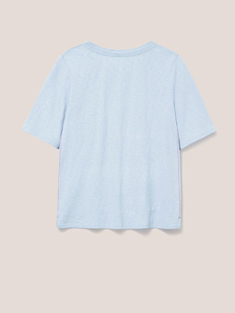 Annabel Cotton Tee in LGT BLUE - FLAT BACK