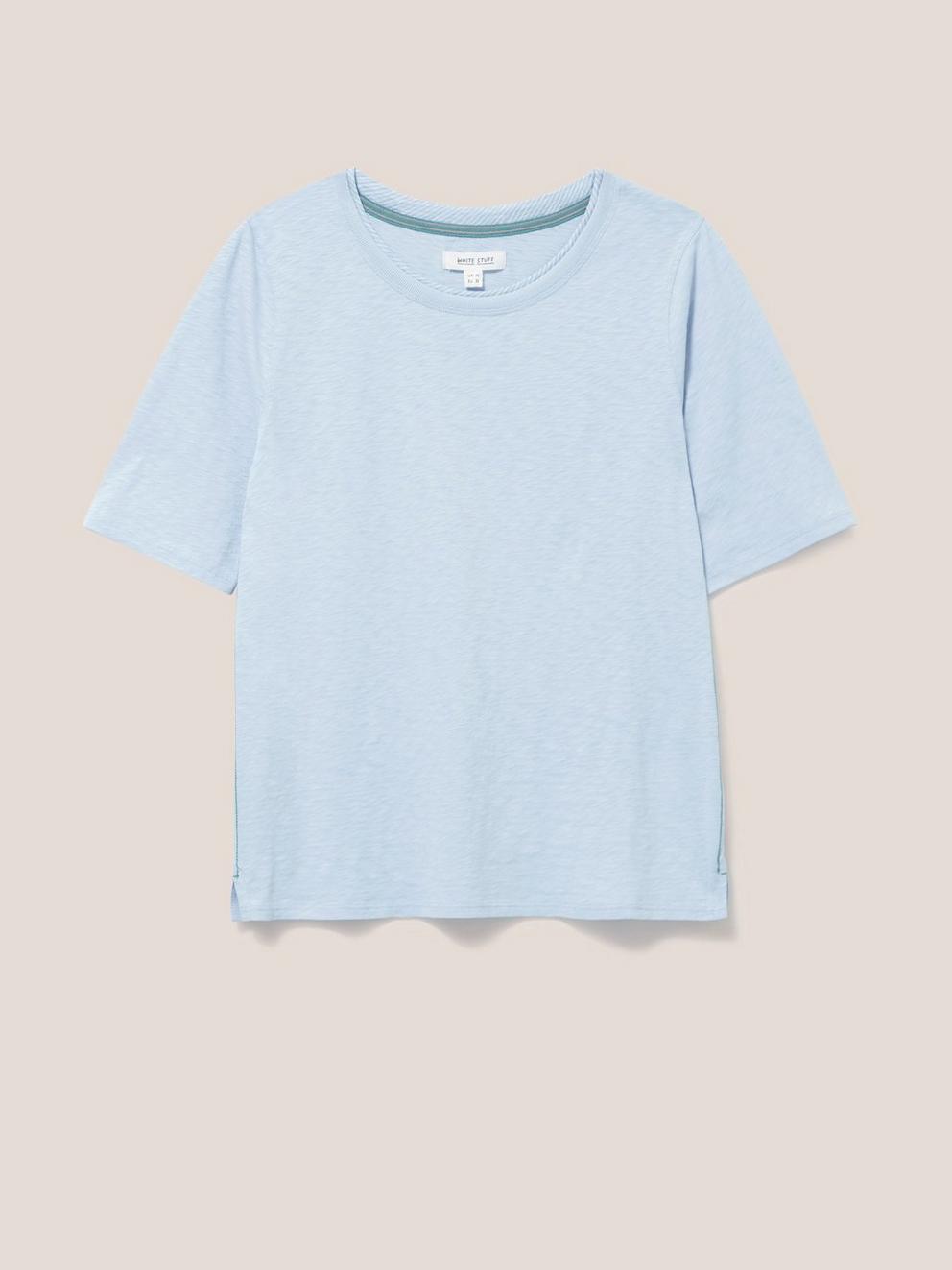 Annabel Cotton Tee in LGT BLUE - FLAT FRONT