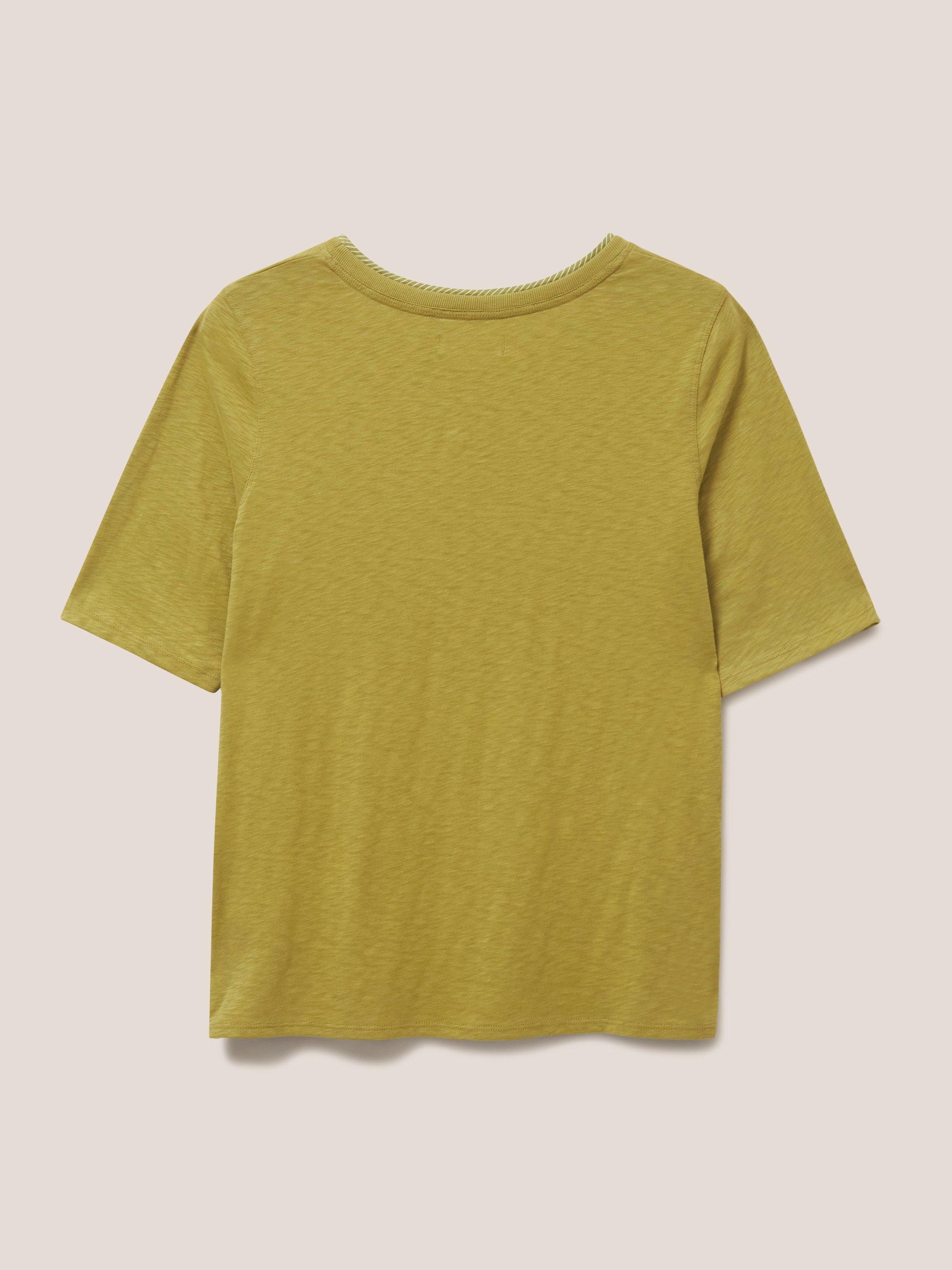 Annabel Fairtrade Cotton Tee in MID GREEN - FLAT BACK
