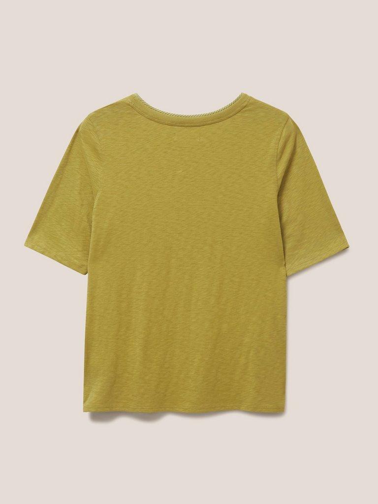 Annabel Cotton Tee in MID GREEN - FLAT BACK