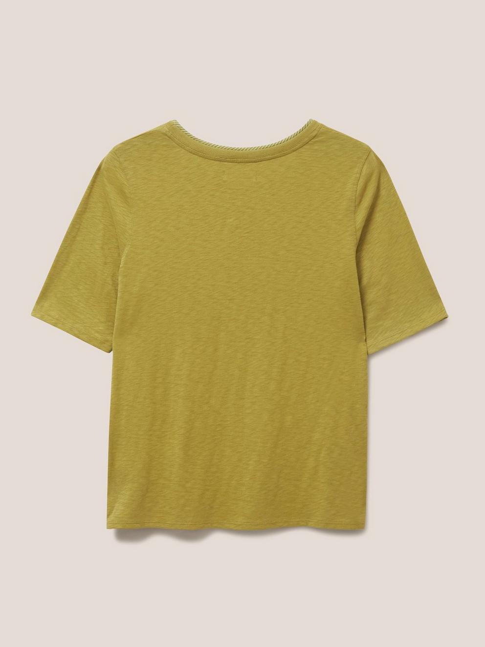 Annabel Fairtrade Cotton Tee in MID GREEN - FLAT BACK