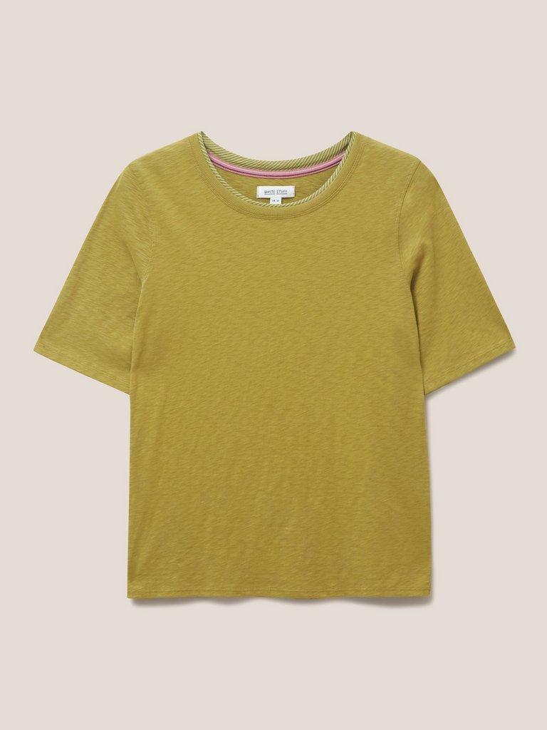 Annabel Cotton Tee in MID GREEN - FLAT FRONT