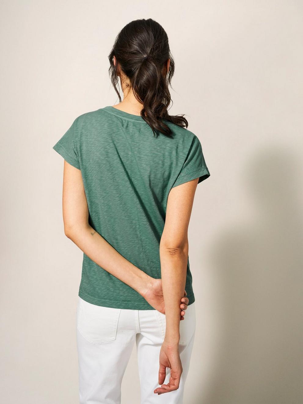 NELLY TEE in DK TEAL - MODEL BACK