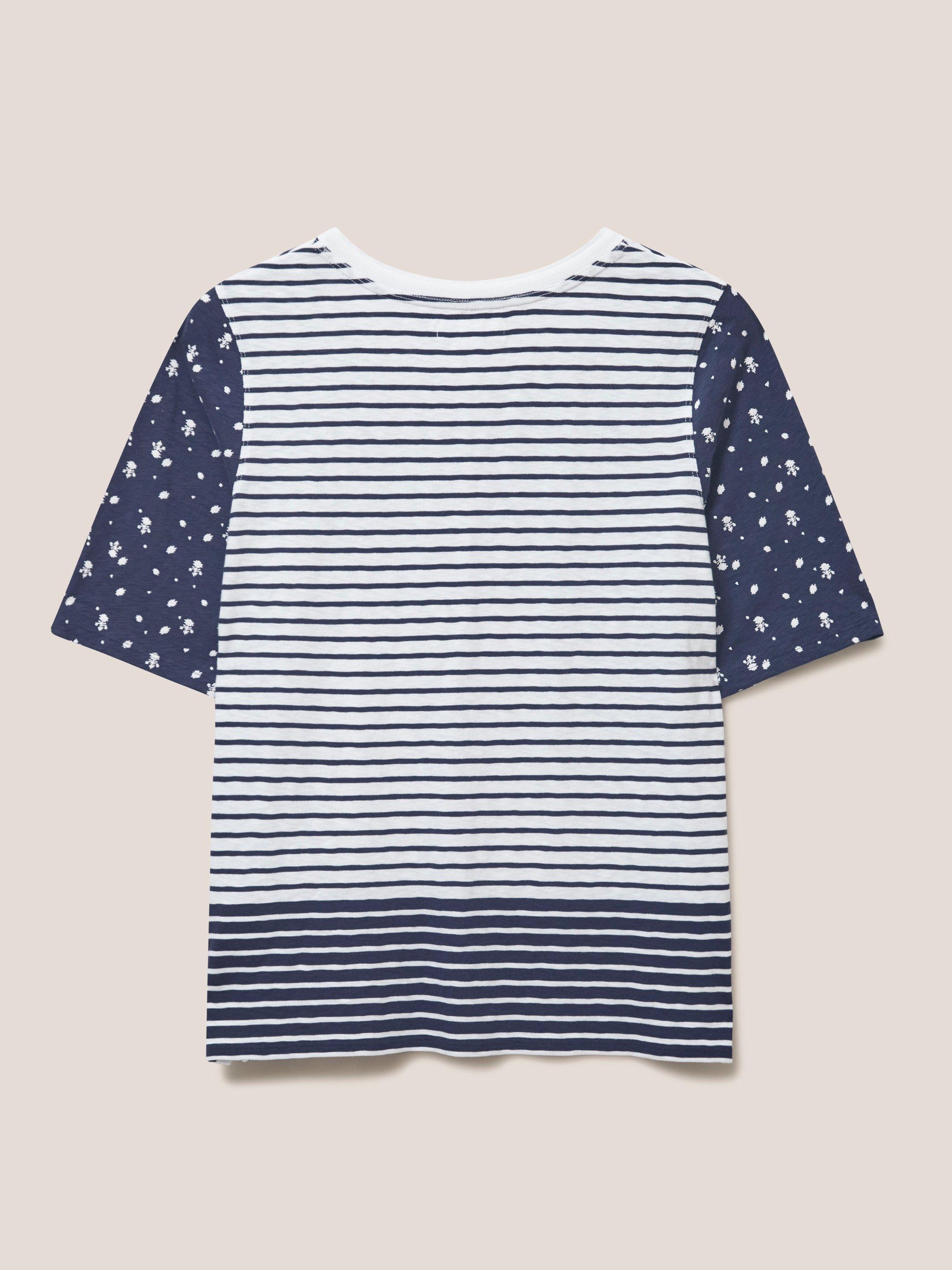 ANNABEL STRIPE TEE in NAVY MULTI - FLAT BACK