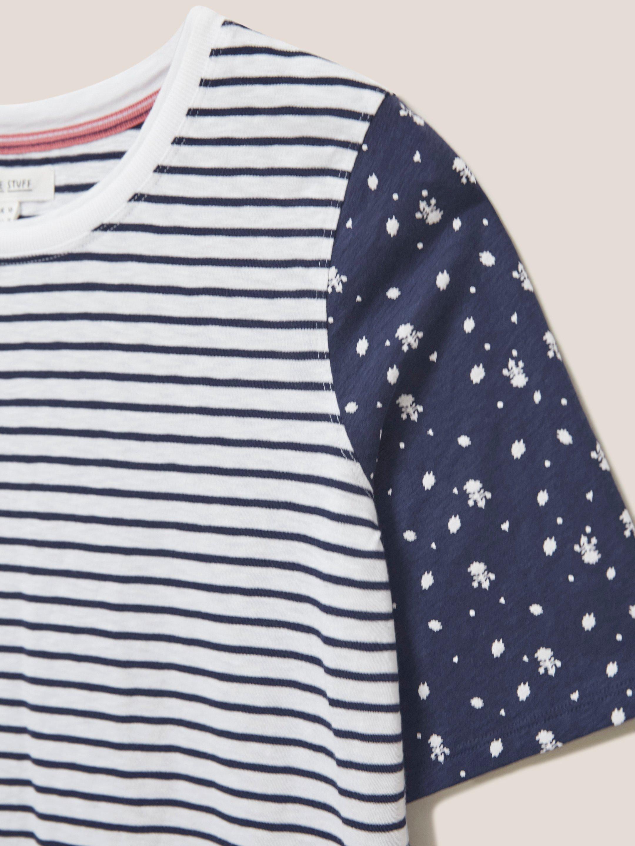 ANNABEL STRIPE TEE in NAVY MULTI - FLAT DETAIL
