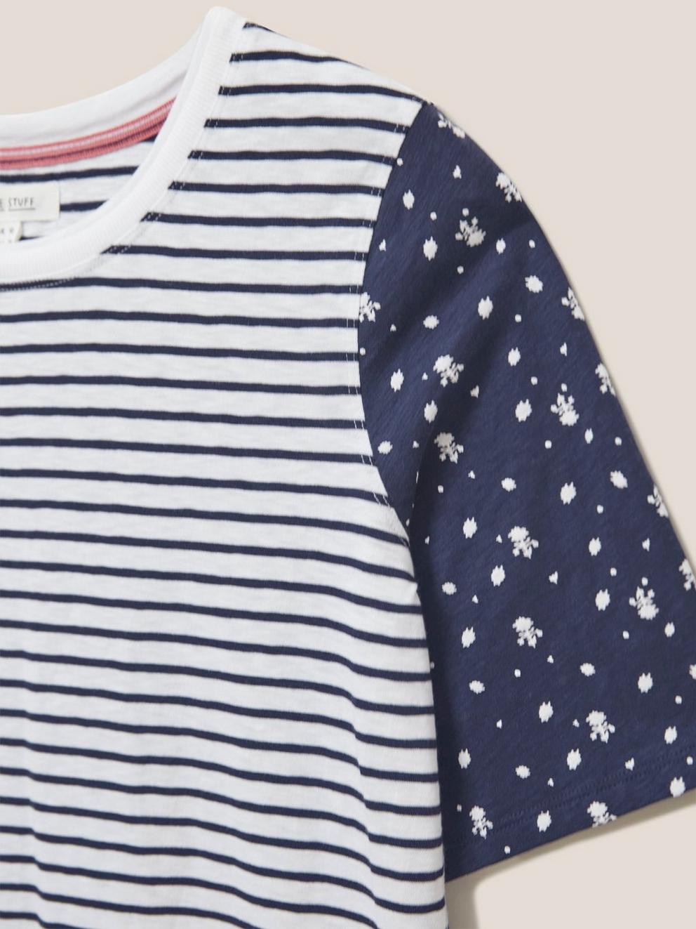 ANNABEL STRIPE TEE in NAVY MULTI - FLAT DETAIL