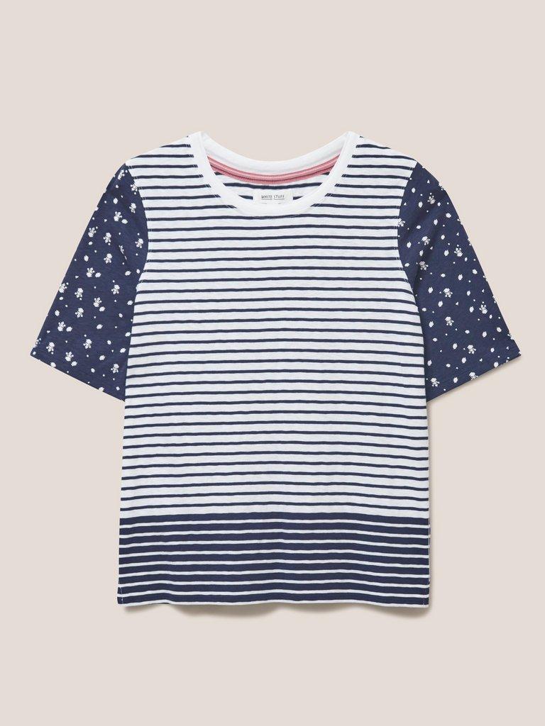 ANNABEL STRIPE TEE in NAVY MULTI - FLAT FRONT