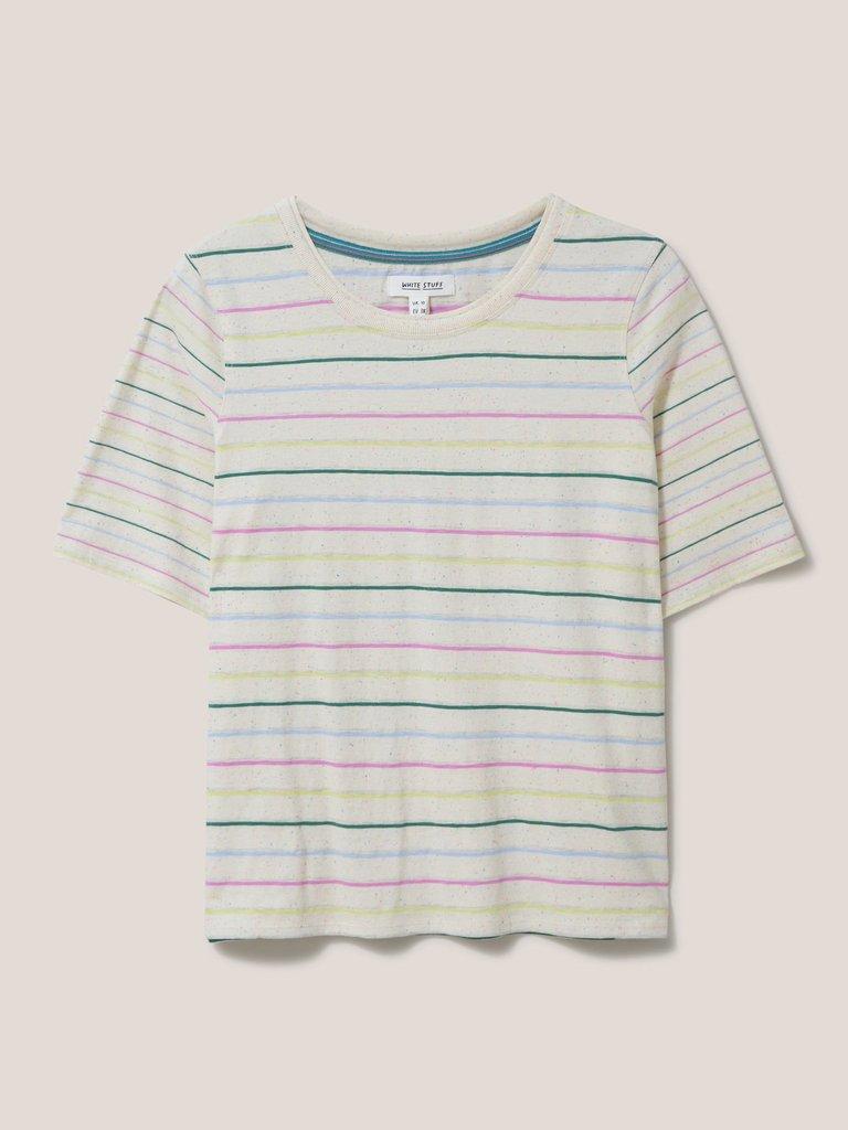 ANNABEL STRIPE TEE in WHITE MLT - FLAT FRONT