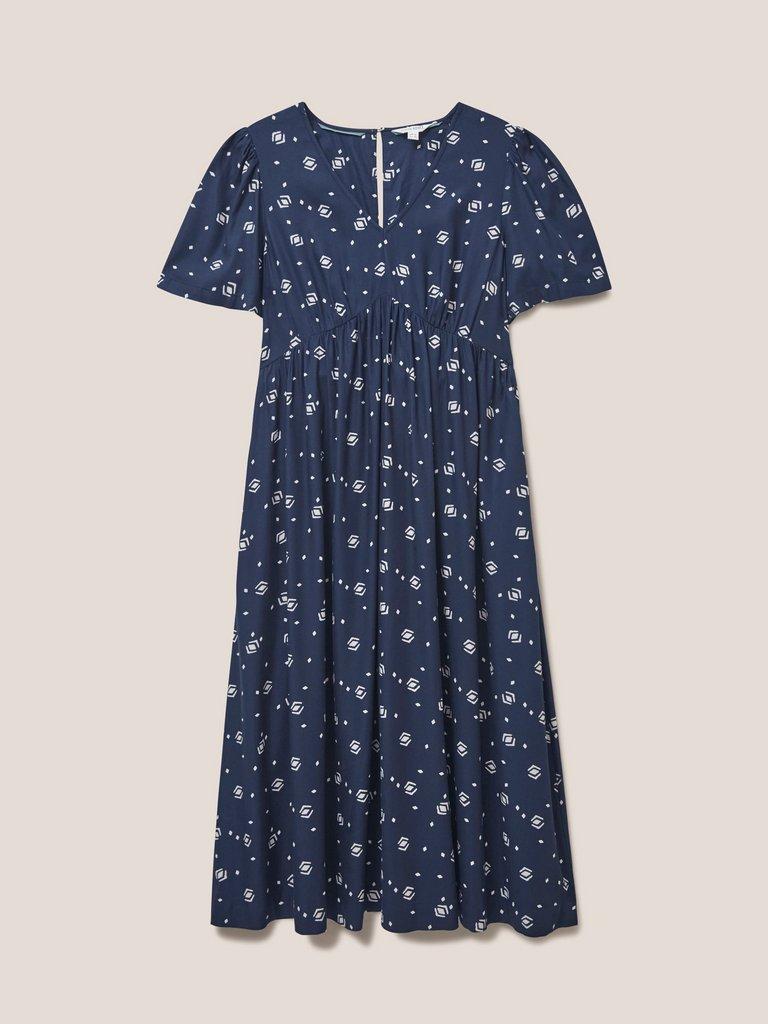 Lucy Dress in NAVY MULTI - FLAT FRONT