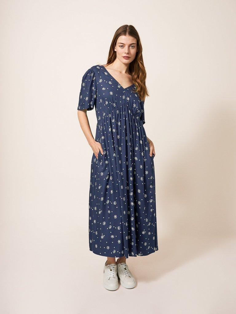 Lucy Dress in NAVY MULTI - LIFESTYLE